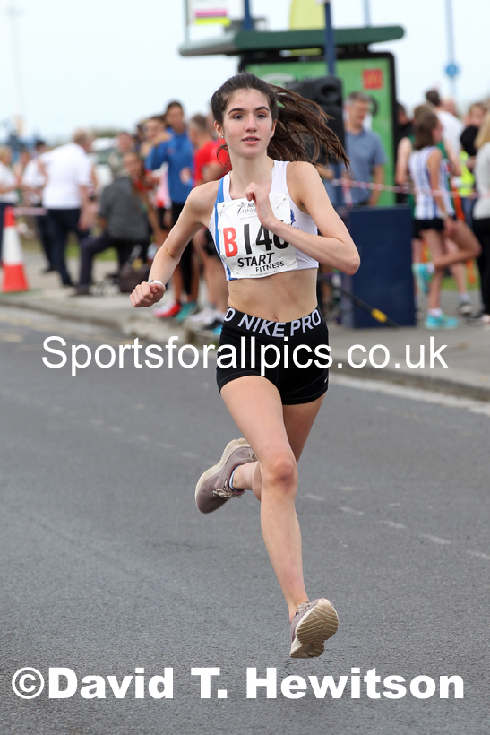 Womens under-17s 2021 Northern 6 and 4 Stage and Young Athletes Road Relays, Redcar. Photo: David T. Hewitson/Sports for All Pics
